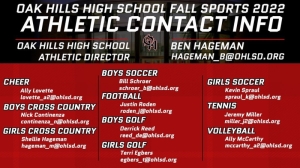 Fall Sport Coach Contact Info